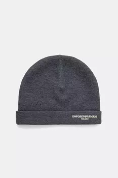 Шерстяная шапка Emporio Armani, серый