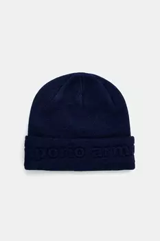 Шерстяная шапка Emporio Armani, темно-синий