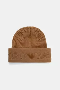Шерстяная шапка Emporio Armani, зеленый