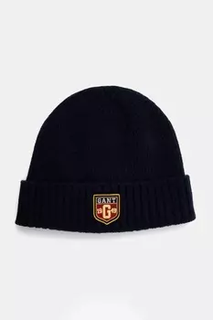 Шерстяная шапка Gant, темно-синий