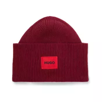 Шерстяная шапка хафф 6 Hugo, бургунди