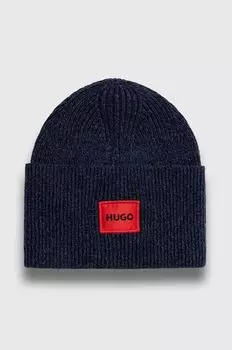 Шерстяная шапка HUGO Hugo, темно-синий