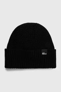 Шерстяная шапка Jack Wolfskin, черный