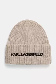 Шерстяная шапка Karl Lagerfeld, бежевый