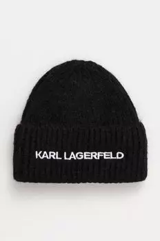Шерстяная шапка Karl Lagerfeld, черный
