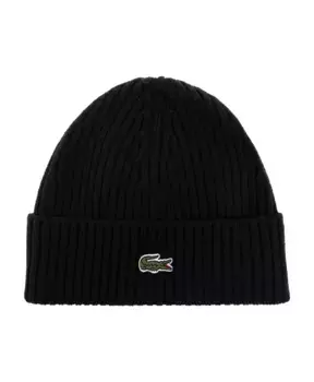 Шерстяная шапка Lacoste, черный
