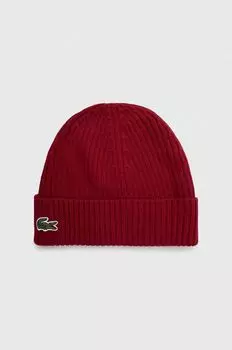 Шерстяная шапка Lacoste, гранат