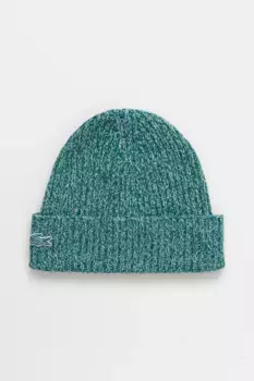 Шерстяная шапка Lacoste, зеленый