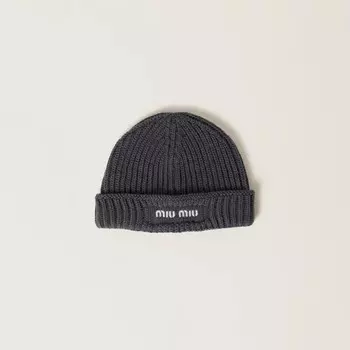 Шерстяная шапка Miu Miu, серый