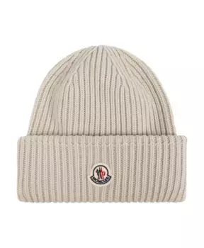 Шерстяная шапка Moncler, бежевый