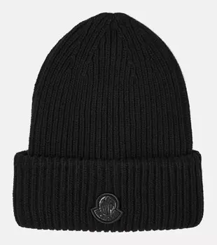 Шерстяная шапка Moncler, черный