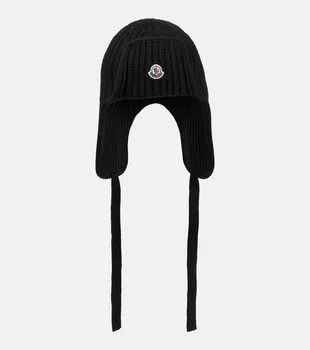 Шерстяная шапка Moncler, черный