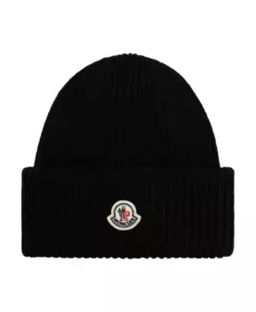 Шерстяная шапка Moncler, черный