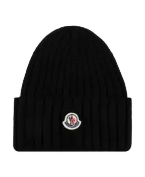 Шерстяная шапка Moncler, черный