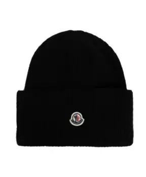 Шерстяная шапка Moncler, черный