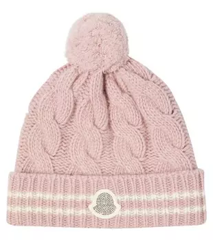 Шерстяная шапка Moncler Enfant, розовый