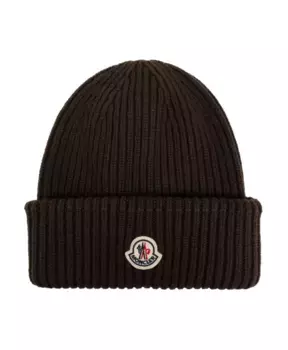 Шерстяная шапка Moncler, коричневый