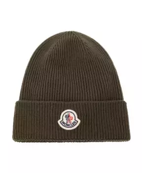 Шерстяная шапка Moncler, зеленый