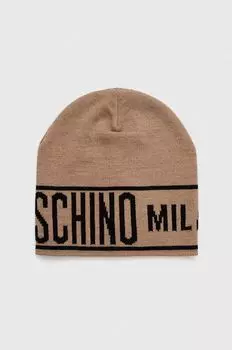 Шерстяная шапка Moschino, бежевый