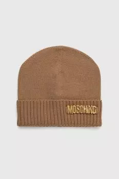 Шерстяная шапка Moschino, бежевый