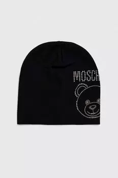 Шерстяная шапка Moschino, черный