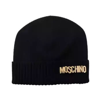 Шерстяная шапка Moschino, черный