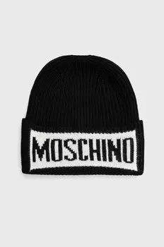 Шерстяная шапка Moschino, черный