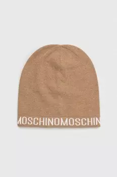 Шерстяная шапка Moschino, коричневый