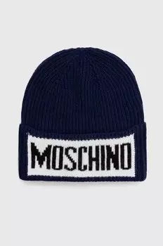 Шерстяная шапка Moschino, темно-синий