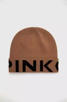 Шерстяная шапка Pinko, коричневый
