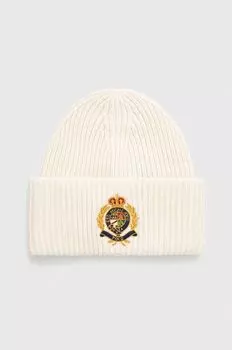 Шерстяная шапка Polo Ralph Lauren, бежевый