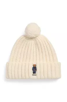 Шерстяная шапка Polo Ralph Lauren, бежевый