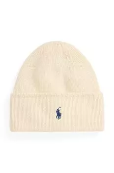 Шерстяная шапка Polo Ralph Lauren, бежевый