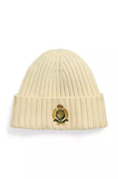 Шерстяная шапка Polo Ralph Lauren, бежевый
