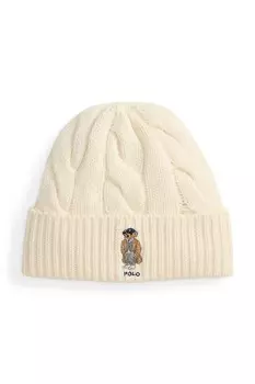 Шерстяная шапка Polo Ralph Lauren, бежевый
