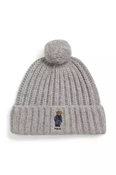 Шерстяная шапка Polo Ralph Lauren, серый