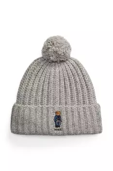Шерстяная шапка Polo Ralph Lauren, серый