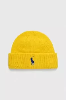 Шерстяная шапка Polo Ralph Lauren, желтый