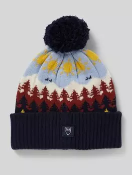 Шерстяная шапка-помпон с широкими полями, модель «Фарерские острова» Knowledge Cotton Apparel