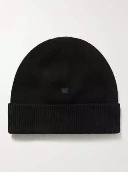 Шерстяная шапка с логотипом ACNE STUDIOS, черный