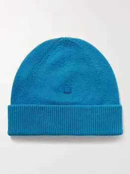 Шерстяная шапка с логотипом ACNE STUDIOS, синий