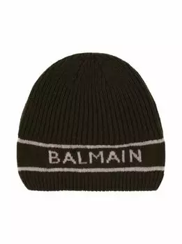 Шерстяная шапка с логотипом Balmain