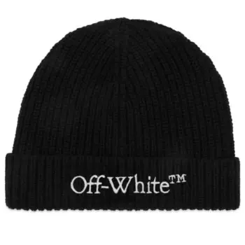 Шерстяная шапка с логотипом Bookish Off-White, черный