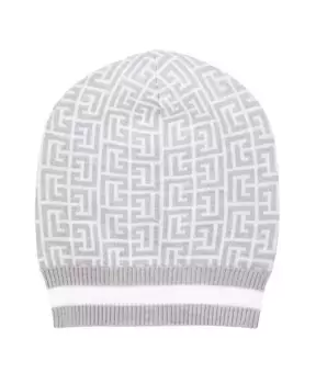 Шерстяная шапка с логотипом ff Balmain, белый