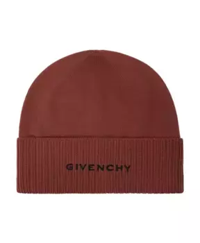 Шерстяная шапка с логотипом Givenchy, коричневый