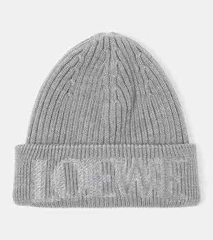 Шерстяная шапка с логотипом Loewe, серый
