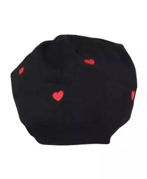 Шерстяная шапка с n сердечками Moschino, черный