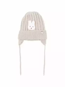 Шерстяная шапка с нашивкой Il Trenino, бежевый