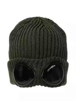 Шерстяная шапка с очками C.P. Company, зеленый