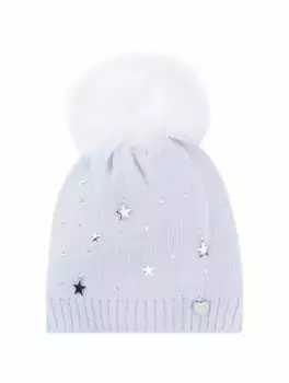 Шерстяная шапка с помпоном Il Trenino, синий